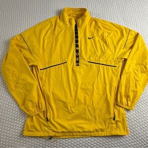 Nike Livestrong Jacket Mens Medium Yellow Half Zip Windbreaker Cycling